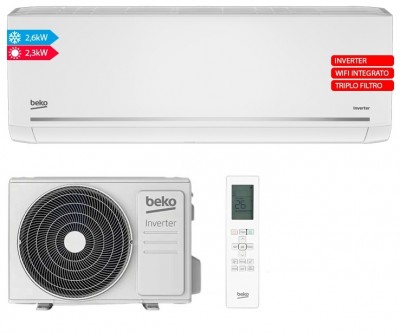 Beko BEHPG090 e BEHPG091 - Condizionatore 9000 btu Gas R32 monosplit inverter Classe energetica A++/A++ WiFi Integrato
