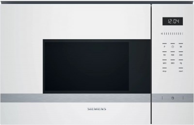 Forno Microonde da incasso 20 Litri 800 W Altezza 38 cm Bianco iQ500 Siemens BF525LMW0