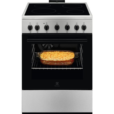 Electrolux LKR620066X Cucina Libera Installazione 60 x 60 cm con piano cottura Vetroceramica Elettrico 4 Zone Forno Elettrico Ventilato Acciaio Inox