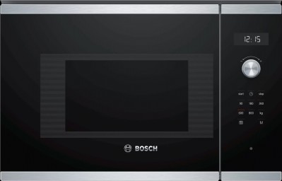 Forno Microonde da incasso 20 Litri Altezza 38 cm Nero Finiture Inox Serie 6 Bosch BFL524MS0