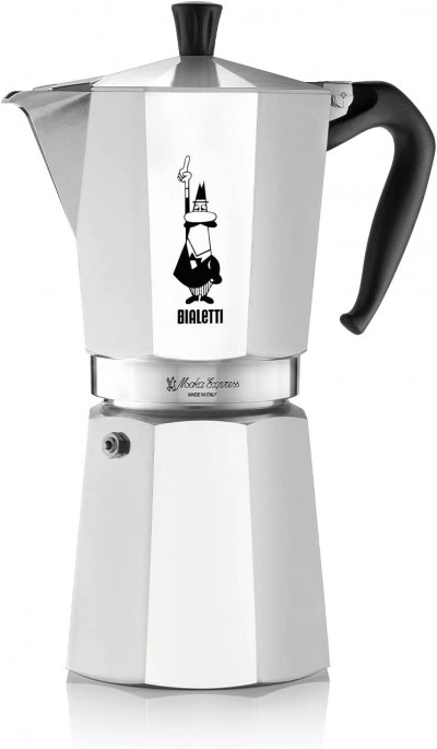 Macchinetta caffé Moka 18 Tazze Bialetti Moka Express Alluminio 0001167