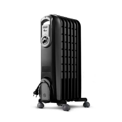 De'Longhi Serie Vento V550715.BG Radiatore ad Olio Elettrico Stufetta elettrica 7 Elementi 1500W Nero