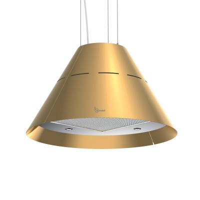 Baraldi EVA Cappa isola sospesa diametro 60 cm - finitura Oro - 800 m³/h - Telecomando incluso - 01EVAIS060SG80