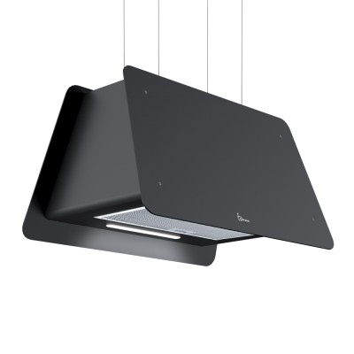 Baraldi LADY Cappa isola sospesa 70 x 45 cm - Nera - 800 m³/h - Telecomando incluso - 01LAD070BL80