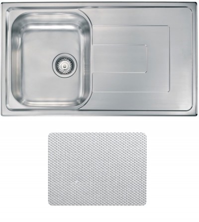 Lavello da Incasso 1 Vasca con gocciolatoio Reversibile 86 x 50 cm Sopratop Acciaio Inox Microdecoro CM COMO 010173.X2.01.2028 - 010173 RCSSP