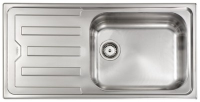 Lavello da Incasso 1 Vasca con gocciolatoio a Sinistra 101 x 51 cm Filotop Acciaio Inox satinato CM CRISTAL FILOTOP 010046.D1.01.2018 - 010046 DCSSP