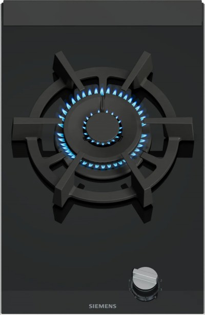 Siemens iQ700 ER3A6AI10 Piano Cottura da Incasso a 1 Fuoco Gas 30 cm Domino stepFlame Vetroceramica Nero Griglie in Ghisa 