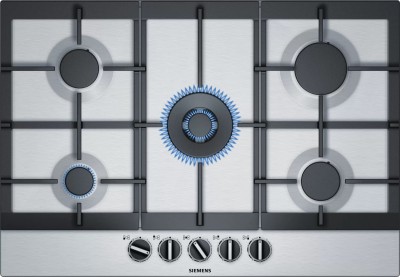 Piano Cottura da Incasso a Gas Acciaio Inox 75 cm Griglie in Ghisa 5 Fuochi iQ500 Siemens EC7A5QB90