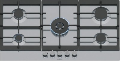 Siemens IQ500 EC9A5RI90 Piano cottura da Incasso 90 cm 5 Fuochi gas Acciaio Inox stepFlame griglie in ghisa
