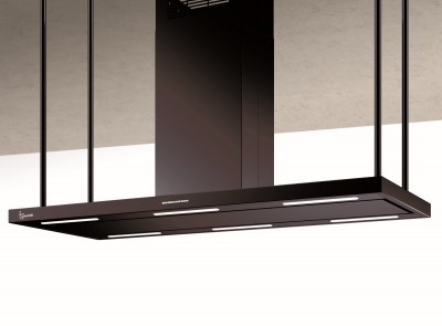 Baraldi ELEA CENTRALE Cappa a Isola 146 x 60 cm Nera Camino Centrale 800 m³/h - 01ELECE146BL80
