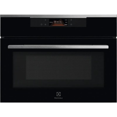 Forno Microonde con Grill da Incasso 60 cm Altezza 45 cm 42 Litri vetro nero con finiture inox antrimpronta Electrolux KVMBE08X - KVMBE 08 X