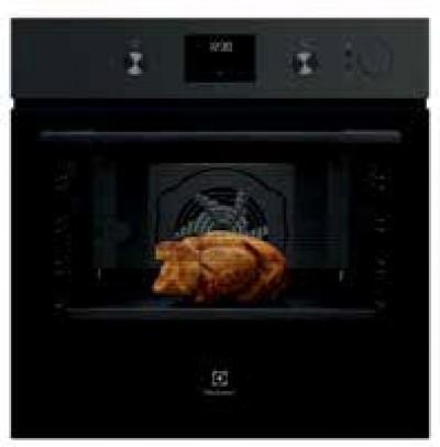 Electrolux Serie 700 KOCGH60TH Forno da Incasso Multifunzione Elettrico a Vapore 60 cm SteamCrisp Classe A Estetica Intuit Pure black in vetro nero Manopole push-pull
