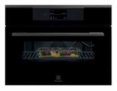 Electrolux Serie 800 KVLAE2XH Forno da Incasso Compatto Multifunzione Elettrico Combinato Microonde 60 cm CombiQuick Altezza 45 cm Estetica Intuit Pure Black in vetro