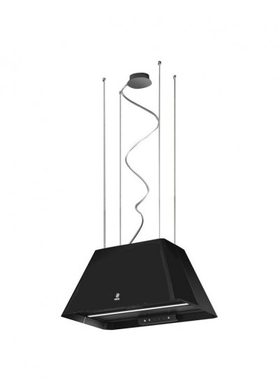 Elica IKONA LIGHT BL MAT/F/60 - PRF0165082 Cappa a Isola Sospesa 60 cm Nero effetto soft touch 