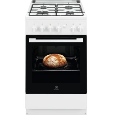 Cucina a libera installazione 50 x 60 cm piano a gas 4 Fuochi e forno elettrico Bianca Electrolux LKK500000W