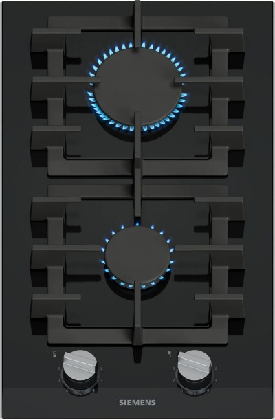 Siemens iQ700 ER3A6BI40 Piano Cottura da Incasso a 2 Fuochi Gas 30 cm Domino stepFlame Vetroceramica Nero Griglie in Ghisa 
