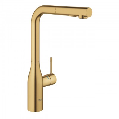 Miscelatore lavello monocomando con doccetta estraibile a 2 getti ESSENCE oro spazzolato Grohe 30270GN0