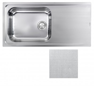 Lavello da Incasso 1 Vasca con gocciolatoio Reversibile 100 x 51 cm Slim - Semifilo Acciaio Inox finitura Microdecoro EVOLUZIONE 015076.X2.01.2033 - 015076RCSSP