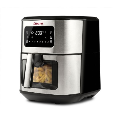 Girmi FG88 Friggitrice ad Aria con Finestra EcoFrit Look 6,5 Litri -  8 programmi - 1700 W - Display digitale - BPA/PFOA Safe - Luce interna - Vassoio antiaderente - Ricettario incluso