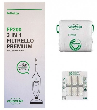 Filtrello Premium Fp200 Sacchetti Per Folletto Modello Vk 200 Vk