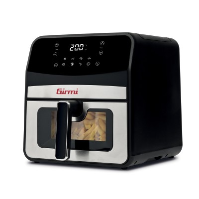Girmi FG85 Friggitrice ad Aria con finestra  Ecofrit 6,5L  8 Programmi 1700 W Display Digitale  Luce Interna  Vassoio antiaderente  Ricettario Incluso