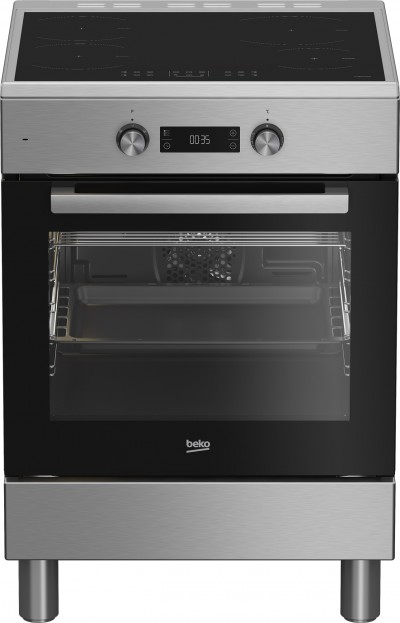 Cucina Libera Installazione 60x 60 cm con piano cottura Induzione 4 Zone Forno Elettrico Acciaio Inox Beko FSE69300X