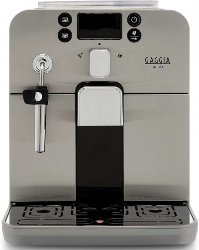 Macchina Caffè Automatica Espresso con Macinacaffè ed Erogatore di Vapore Caffè in Grani colore Nero - Silver Gaggia Brera Black RI9305/11 