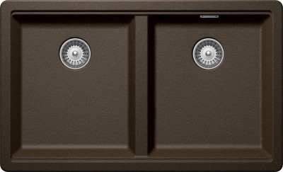 Lavello incasso 2 Vasche sopratop - sottotop 750 x 456 mm Cristadur Premium Bronze GALAXY N200 SCHOCK GALN200A87