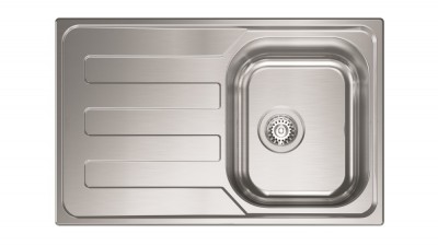 Lavello da Incasso 1 Vasca con gocciolatoio a Sinistra 79 x 50 cm Sopratop Acciaio Inox satinato CM GHIBLI 015841.D1.01.2016