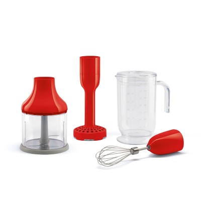 Set 4 accessori, versione rossa per Frullatore ad immersione Anni 50 Smeg 50's Style HBAC01RD