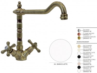 IDEAOLD Miscelatore rubinetto Plados code 58 ULTRAGRANIT BIANCO LATTE