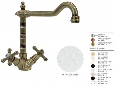 IDEAOLD Miscelatore rubinetto Plados code 90 ULTRAGRANIT BIANCO OPALE