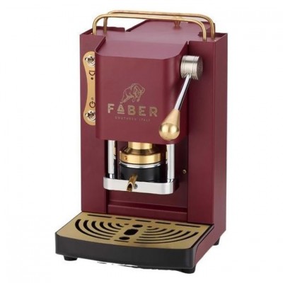 Macchina da Caffe' con 50 Cialde 44mm Selezione Cherry Red Ottone Faber Pro Mini Deluxe