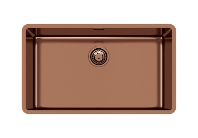 Lavello 1 Vasca Sottotop 750 x 440 mm Acciaio Inox PVD Copper Rame Vintage Serie KE Copper Vintage - R15 Foster 2157 888 - 2157888