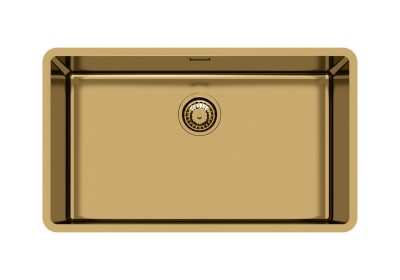 Lavello 1 Vasca Sottotop 750 x 440 mm Acciaio Inox PVD Gold Vintage Serie KE Gold Vintage - R15 Foster 2157 889 - 2157889