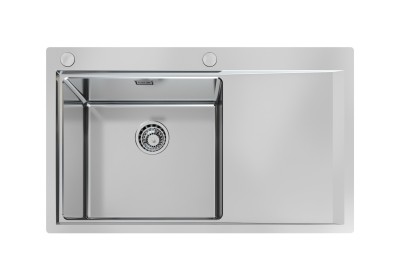 Lavello 1 Vasca con Gocciolatoio a Destra Filotop 860 x 520 mm Acciaio Inox Finitura Spazzolato Master Foster 1250 052 - 1250052