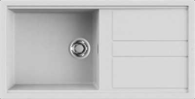 Elleci LGB48068 Lavello 1 vasca con gocciolatoio Reversibile Sopratop 100 x 51 cm finitura Granitek Matt Bianco 68 Best 480