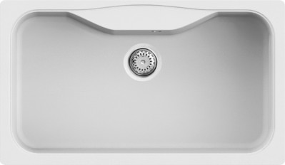 Lavello da Incasso 1 vasca - Monovasca Sopratop 863 x 503 mm finitura Granitek Matt Bianco 68 Fox 360 Elleci LGF36068 