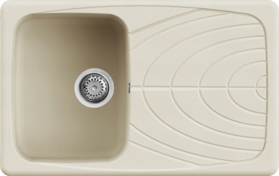 Lavello 1 vasca con gocciolatoio Reversibile Sopratop 79 x 50 cm finitura Granitek Classic Bianco Antico 62 Master 300 Elleci LGM30062