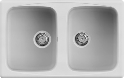 Elleci LGM35068 Lavello 2 vasche Reversibile Sopratop 79 x 50 cm finitura Granitek Matt Bianco 68 Master 350