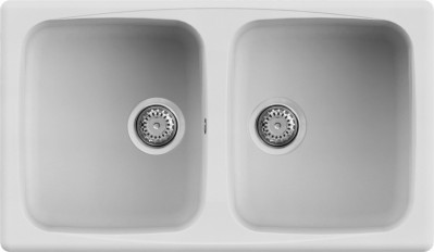 Elleci LGM45068 Lavello 2 vasche Reversibile Sopratop 86 x 50 cm finitura Granitek Matt Bianco 68 Master 450