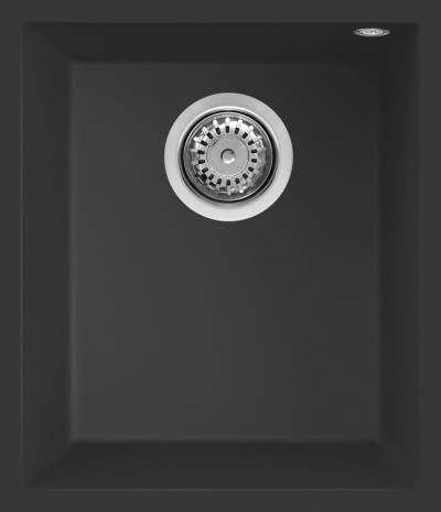 Elleci LGQ10040BSO Lavello da Incasso 1 Vasca Sottotop 38 x 44 cm finitura Granitek Matt Nero 40 Quadra 100 SOTTOTOP