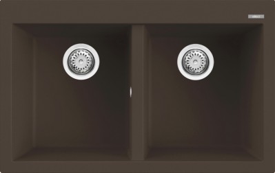 Elleci LGQ35078 Lavello da Incasso 2 vasche Sopratop 79 x 50 cm finitura Granitek Matt Espresso 78 Quadra 350