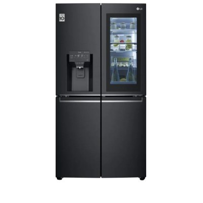 Frigorifero Libera Installazione Side by Side 4 Porte Smart Multidoor InstaView Door-in-Door Total No Frost Classe F tecnologia UVnano Allaccio alla rete idrica Nero LG GMX945MC9F