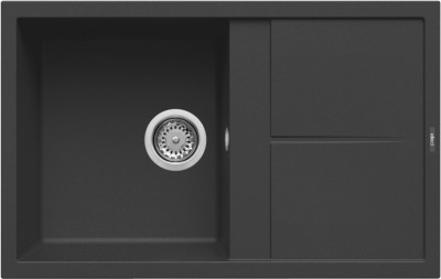 Elleci LGU30040 Lavello 1 vasca con gocciolatoio  Reversibile Sopratop 79 x 50 cm finitura Granitek Matt Nero 40 Unico 300