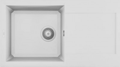 Lavello 1 vasca con gocciolatoio Reversibile Sopratop 780 x 435 mm finitura Granitek Matt Bianco 68 Easy 290 Elleci LGY29068