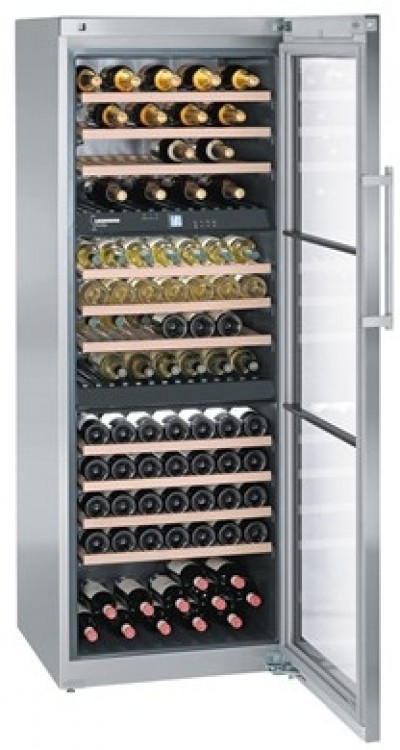 Cantina Vini Libera Installazione Vinidor 3 Temperature 178 Bottiglie Altezza 192 cm Larghezza 70 cm Classe G Acciaio Inox Liebherr WTes 5872 001