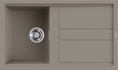 Elleci LKB40093 Lavello 1 vasca con gocciolatoio Reversibile Sopratop 86 x 51 cm finitura Keratek Dove Grey 93 Best 400