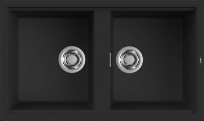 Elleci LKB45086 Lavello 2 vasche Sopratop 86 x 51 cm finitura Keratek Black 86 Best 450