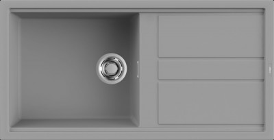 Elleci LKB48097 Lavello 1 vasca con gocciolatoio Reversibile Sopratop 100 x 51 cm finitura Keratek Light Grey 97 Best 480